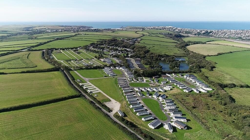 A bird's-eye view of Luxury Holidays Cornwall - Superior Holiday Homes in Crantock, Newquay